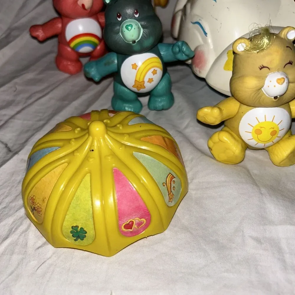 Care Bears Vintage 1983 Kenner Action Figure Toy Lot‎ 7 Bears With Cloud Car B1